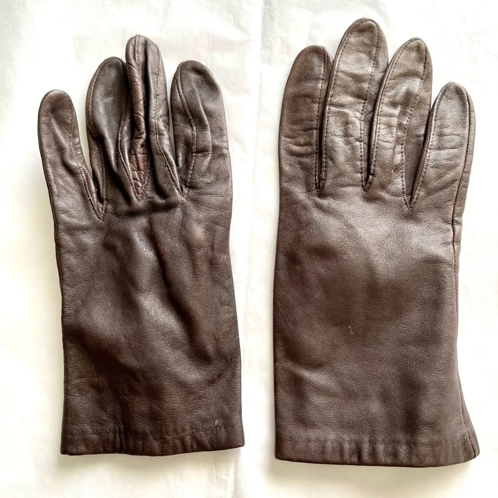 Real Leather Lined Gloves Medium